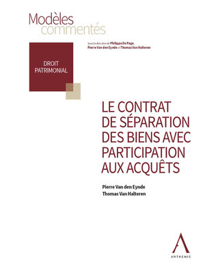 cover image of Le contrat de séparation des biens avec clause de participation aux acquêts
